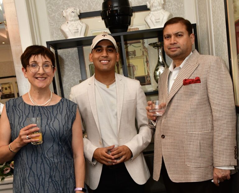 Sundeep Bhutoria with Jennifer Howes and Shiven Chudasama