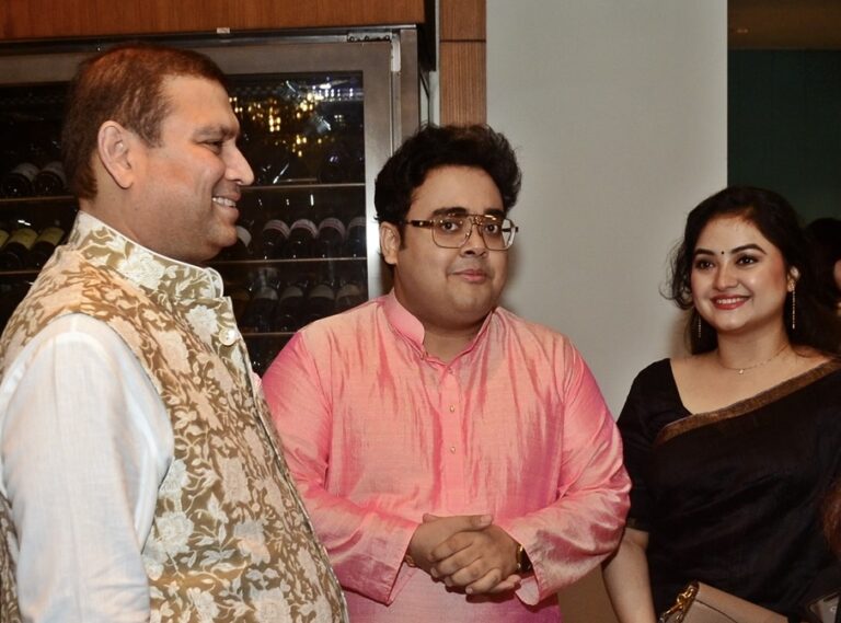 Sundeep Bhutoria with Indrayuddh Majumdar and Bhanu Priya Majumdar
