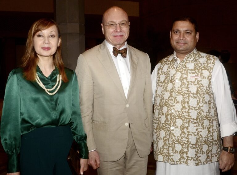 Sundeep Bhutoria with Natalia and Maxim Kozlov