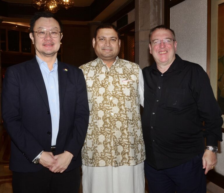 Sundeep Bhutoria with Kevin Goh and Andrew Fleming