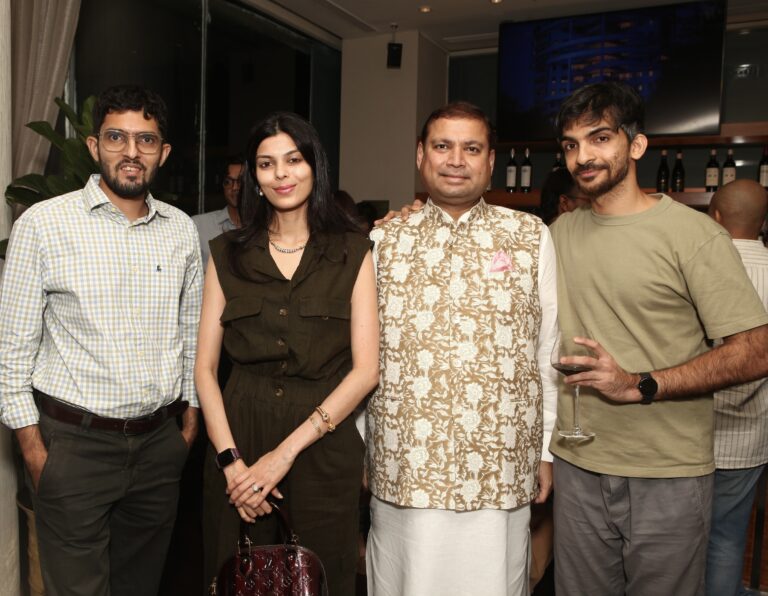 Sundeep Bhutoria with Abhinav Bhasin, Vice President of Dentsu India along with Anuradha Ailawadi, Blockchain & Webchain Lawyer & Munaf Kapadia, Founder of Bohri Kitchen