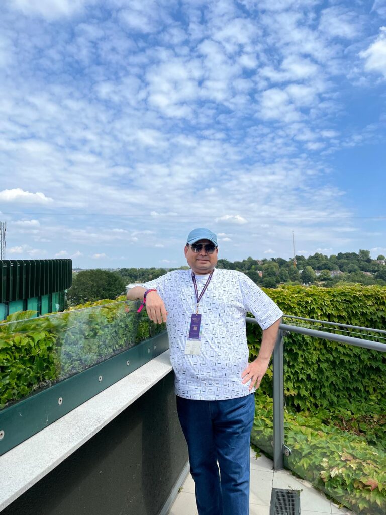 Sundeep Bhutoria at the Men’s Singles Final at Wimbledon
