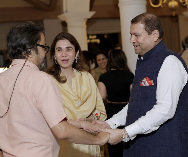 Sundeep Bhutoria with Huma and Sanjiv Saraf