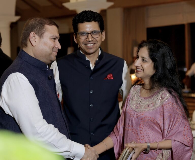 Sundeep Bhutoria with Pooja and Gaurav Jain