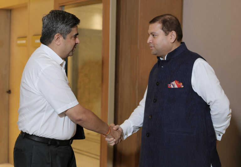 Sundeep Bhutoria with Saket Mishra