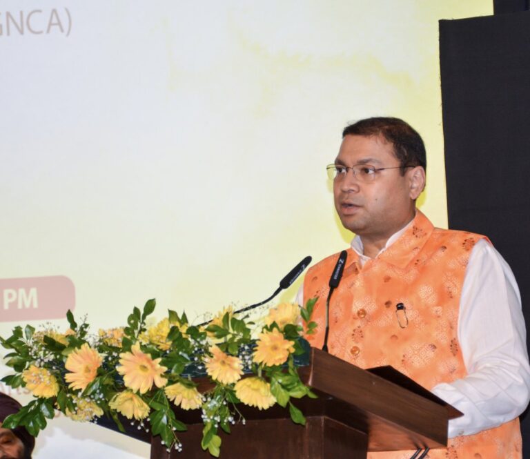 Sundeep Bhutoria speaking at the exclusive conversation on “A ZigZag Mind” a book by Dr. Sonal Mansingh, Padma Vibhushan recipient, at the Indira Gandhi National Centre for the Arts, New Delhi