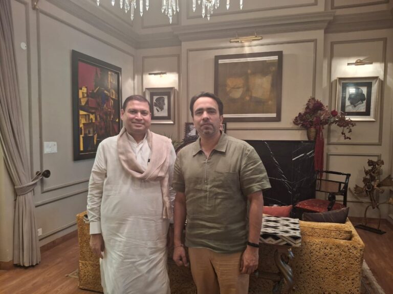 Sundeep Bhutoria with Jayant Chaudhary, Hon’ble Minister of State for the Ministry of Skill Development & Entrepreneurship, MoS - Education, this morning