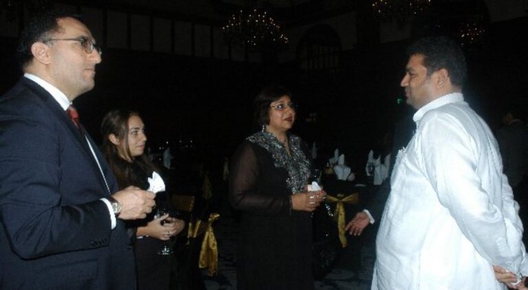Sundeep Bhutoria with Kiran Mehra-Kerpelman and Bonian Golmohammadi