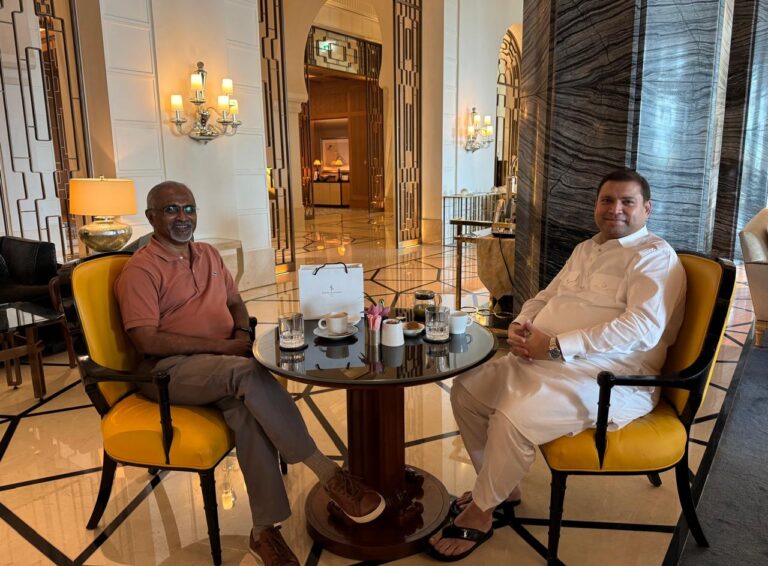 Sundeep Bhutoria with Shyam Mohan, senior journalist and editor in Dubai