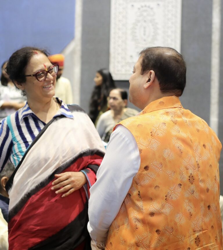 Sundeep Bhutoria with Smt Malvika Joshi at the exclusive conversation on “A ZigZag Mind” a book by Dr. Sonal Mansingh, Padma Vibhushan recipient, at the Indira Gandhi National Centre for the Arts, New Delhi