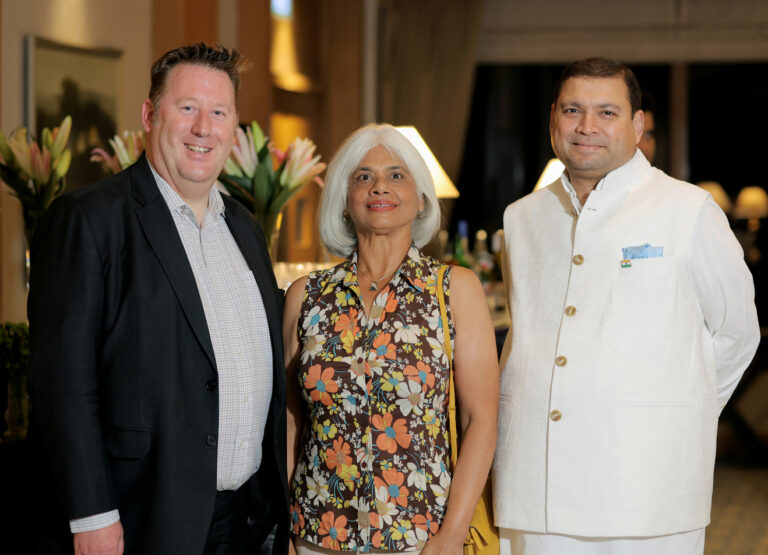 Sundeep Bhutoria with Darrin Farrant, Director of UNIC along with Sanjana Subramanian