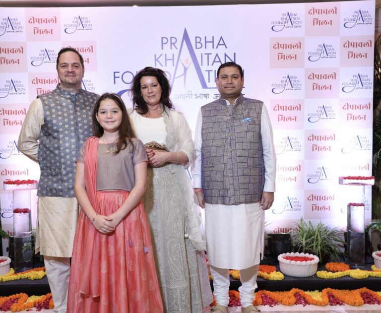 Sundeep Bhutoria with Mark Woods from the British High Commission New Delhi along with his family