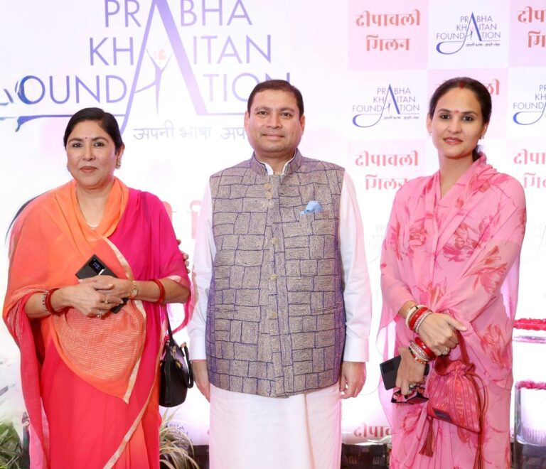 Sundeep Bhutoria with Nivritti Kumari Mewar along with her mother Sangeeta Kumari Singh Deo, MP