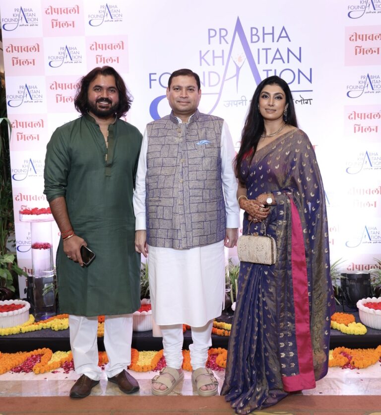Sundeep Bhutoria with Sagar and Shinjini Kulkarni