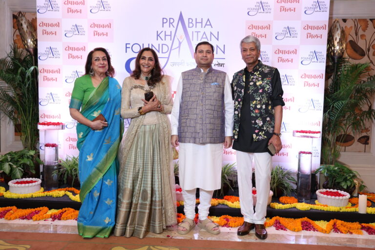 Sundeep Bhutoria with Naina Balsavar Ahmed, Neelima Dalmia Adhar and Amitabh Adhar