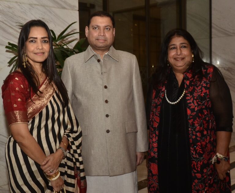 Sundeep Bhutoria with Esha Dutta and Malika Varma