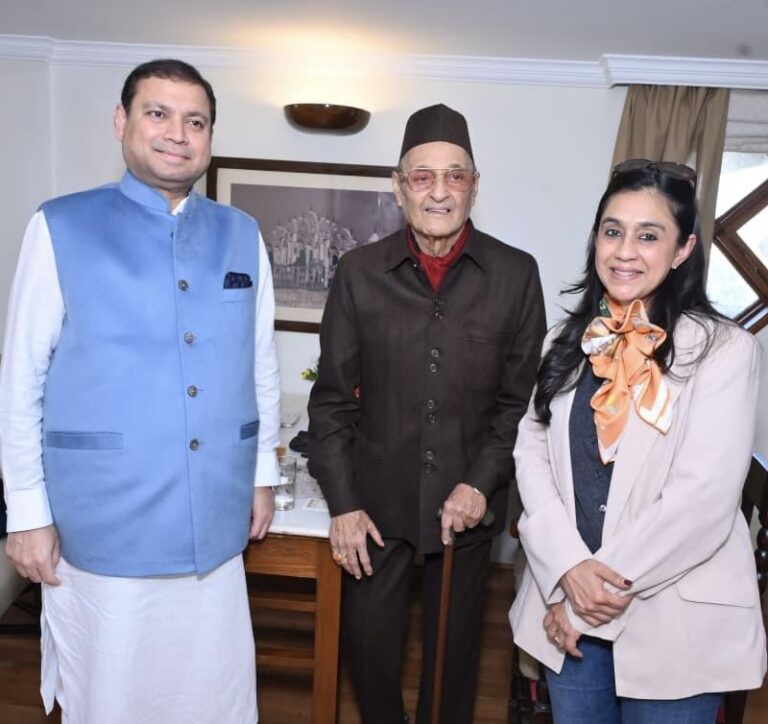 Sundeep Bhutoria with Dr Karan Singh and Apra Kuchhal