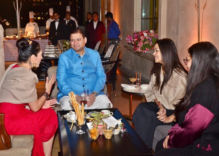 Sundeep Bhutoria with Linda Bortoletto and Esha Dutta
