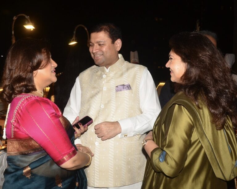 Sundeep Bhutoria with Mohua Chatterjee and Manjari Maheshwari Bhutoria