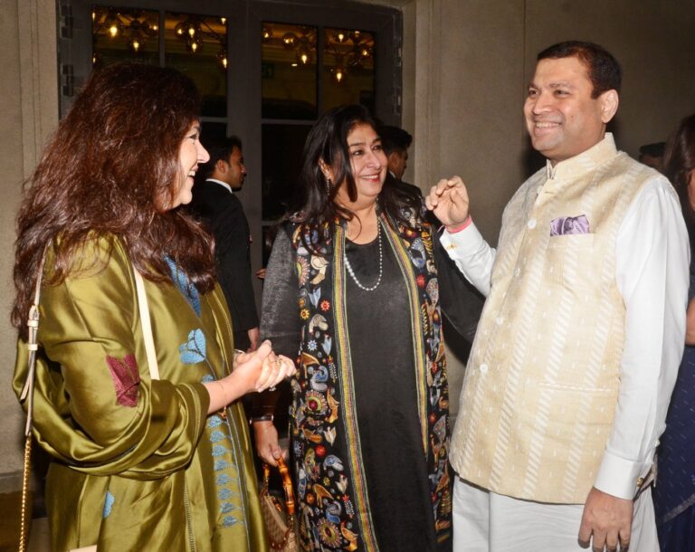 Sundeep Bhutoria with Malika Varma and Manjari Maheshwari Bhutoria