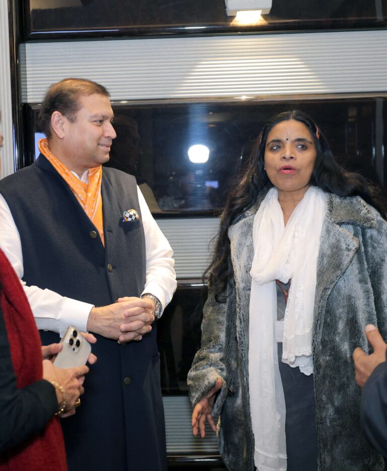 Sundeep Bhutoria with Anju Ranjan, Deputy Director General, Indian Council for Cultural Relations under Ministry of External Affairs