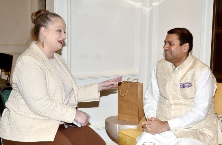 Sundeep Bhutoria with Elizabeth Lee, Director of American Centre Kolkata