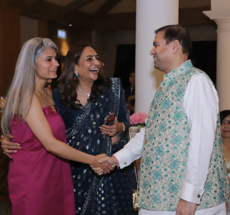 Sundeep Bhutoria with Nishtha Gautam and Neelima Dalmia Adhar