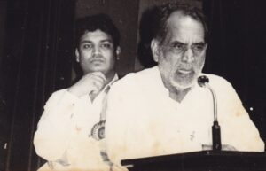With former Prime Minister of India, Late Chandra Shekhar, during my salad days of social activities.