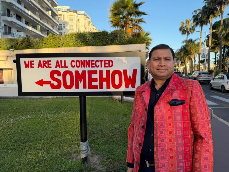 At the exhibition 'We Are All Connected Somehow' in Cannes