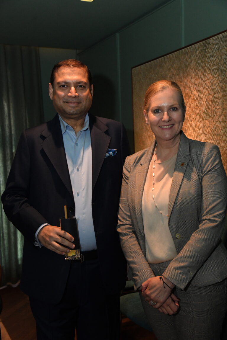 Sundeep Bhutoria with Corinna Luebbe, general manager of St James Court and Taj 51 Buckingham Gate