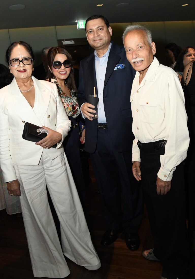 Sundeep Bhutoria with (L-R;) Dame Asha Khemka, Shalini Khemka and Shankar Khemka