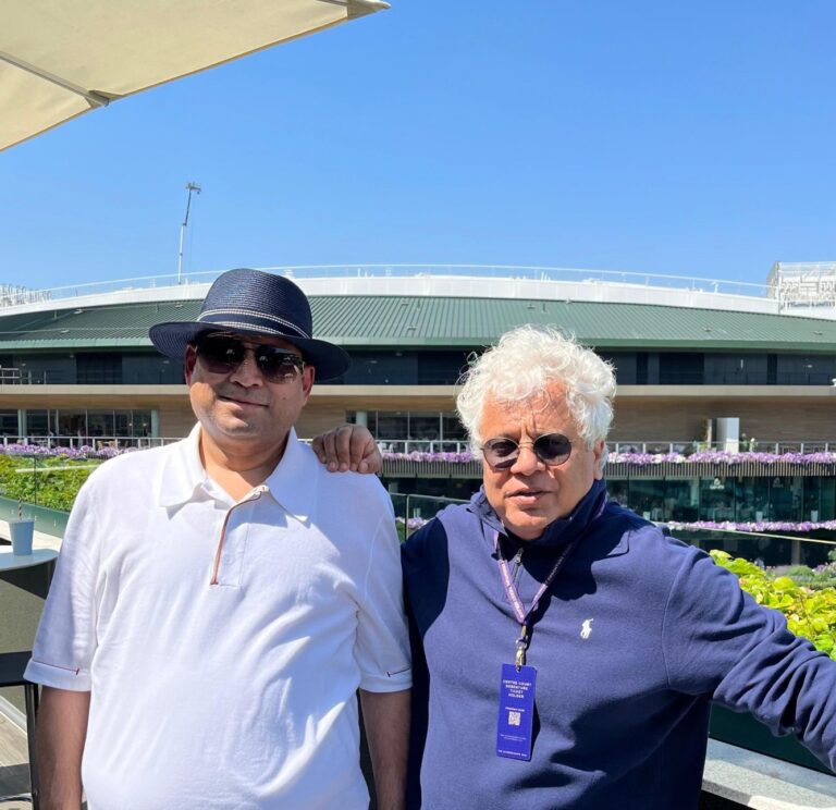 Sundeep Bhutoria with Suhel Seth at the Women’s Singles Final at Wimbledon