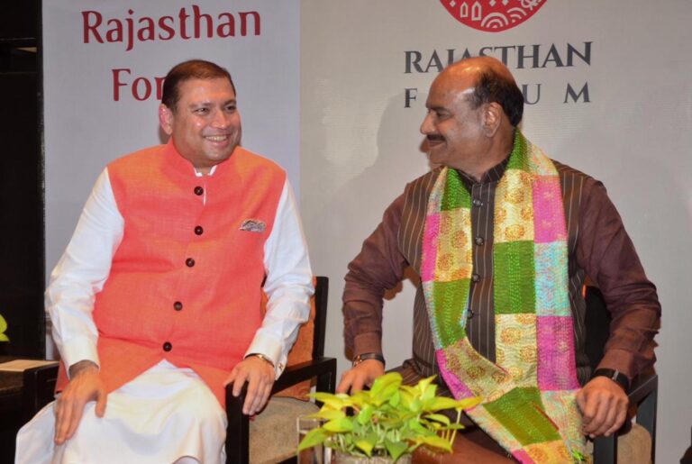 Sundeep Bhutoria with Om Birla, Lok Sabha Speaker, during his visit to Kolkata.