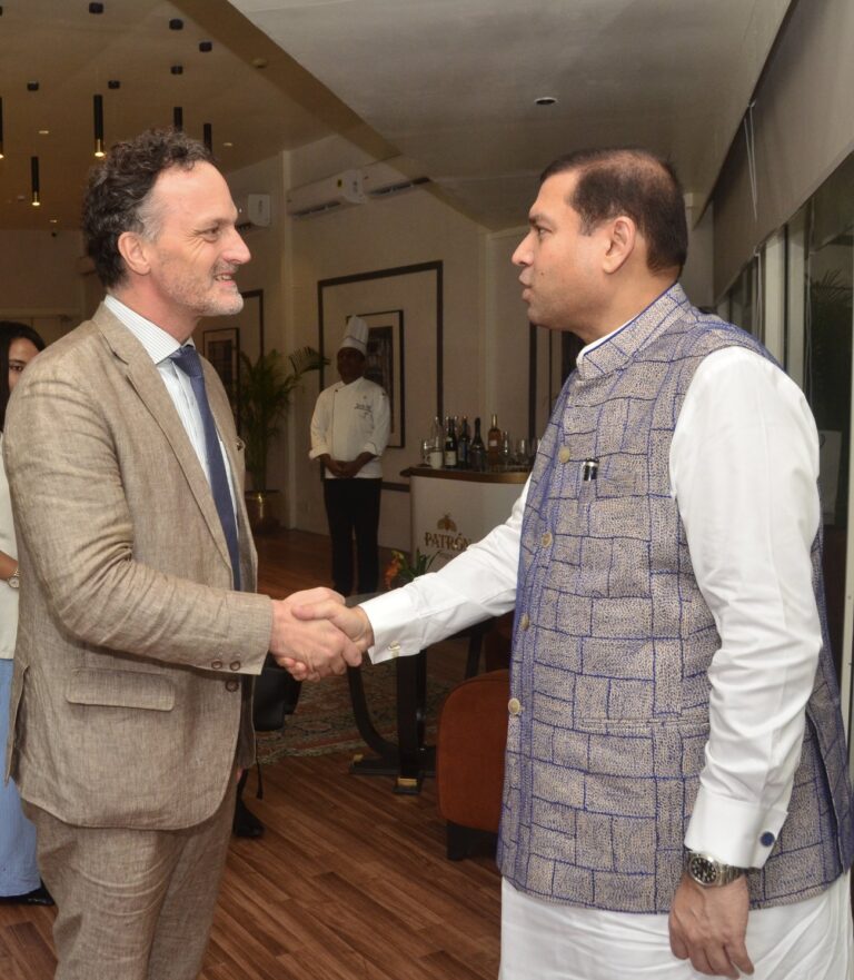 Sundeep Bhutoria with Grégor Trumel, Director Institut Français in India, Advisor on Cultural Cooperation