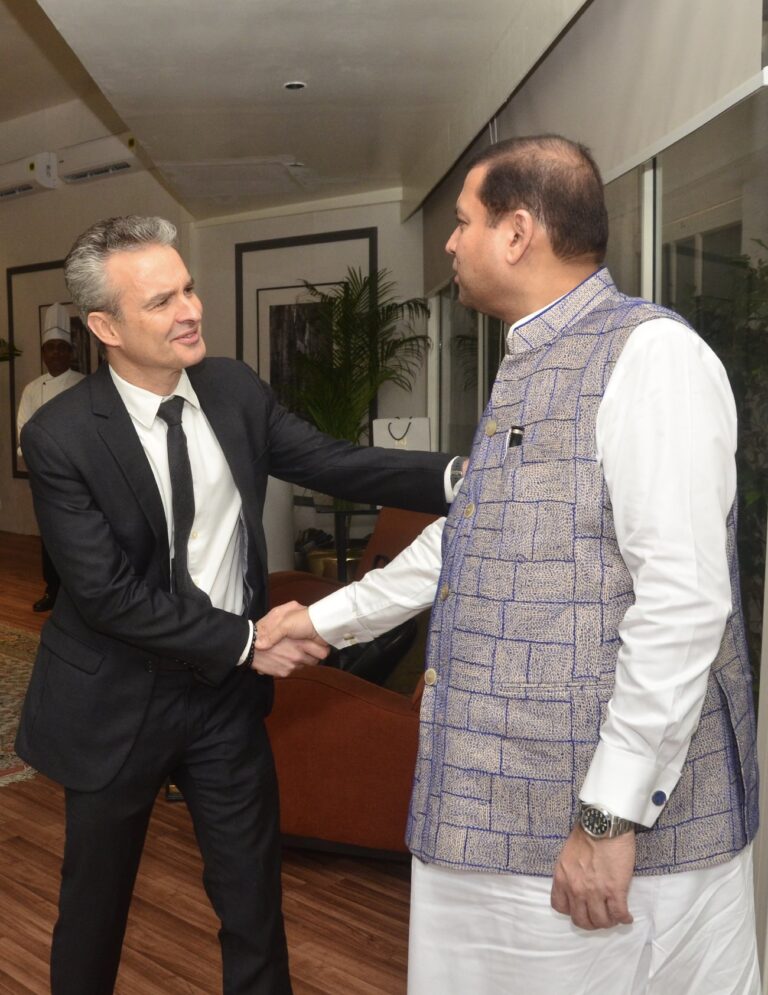 Sundeep Bhutoria with Marc Boudin, Director Alliance Française du Bengale