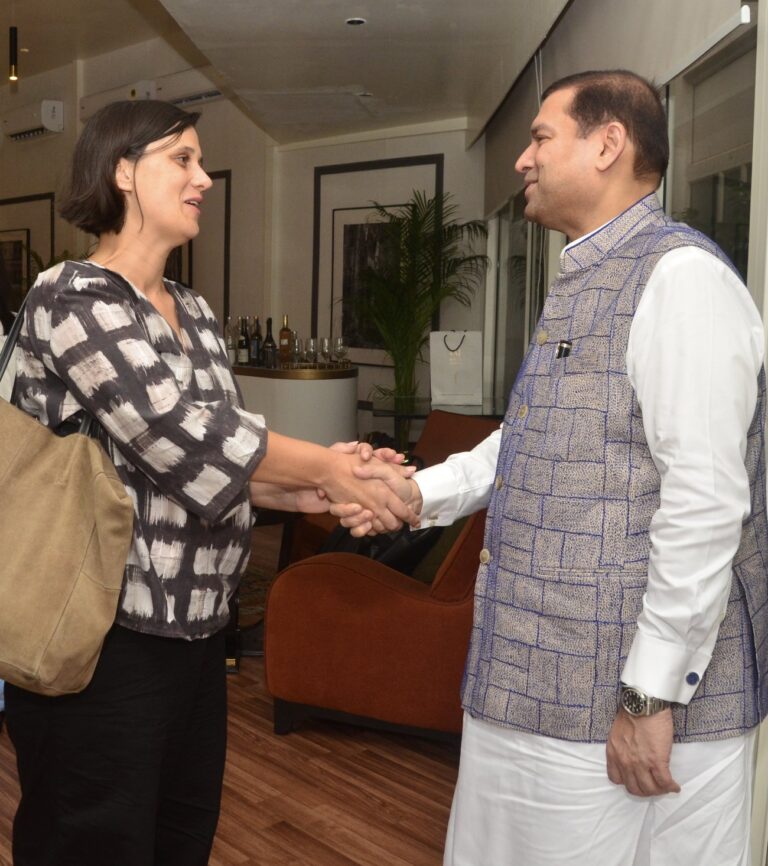 Sundeep Bhutoria with Julia Trouilloud, Cultural Attaché for Books and Ideas