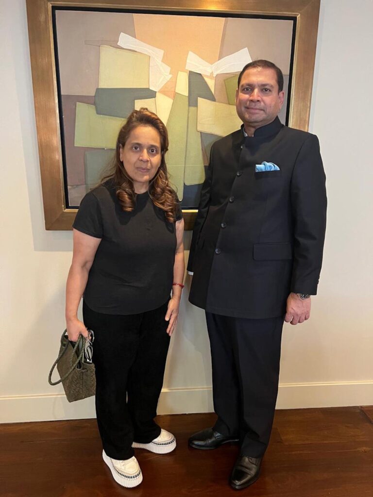 Sundeep Bhutoria with Ritu Chhabria, Ehsaas woman of London