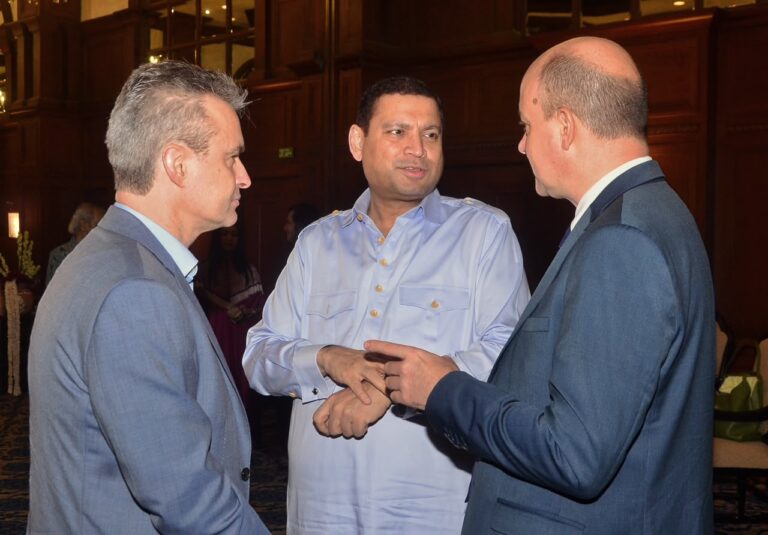 Sundeep Bhutoria with Thierry Morel, Consul General of France in Kolkata and Marc Boudin, Director of Alliance Francaise du Bengale