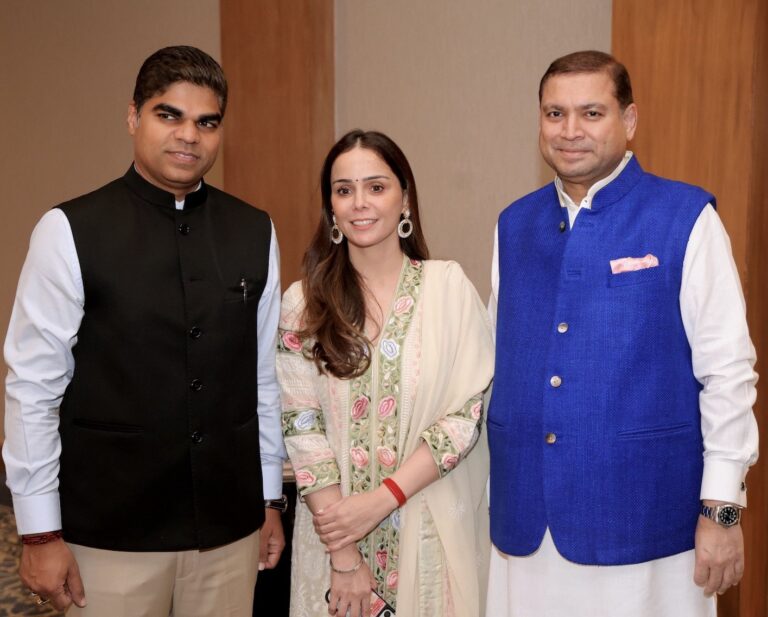 Sundeep Bhutoria with Richa Yadav and Akshay Yadav