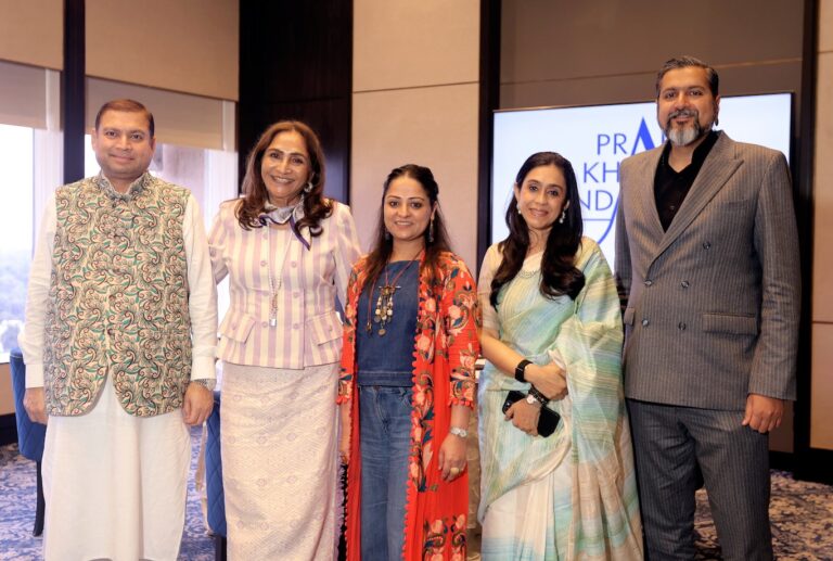 Sundeep Bhutoria with (L-R) Neelima Dalmia Adhar, Isha Gupta Vaish, Apra Kuchhal and Ricky Kej