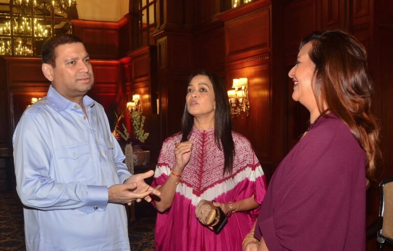 Sundeep Bhutoria with Esha Dutta and Nilanjana Sharma