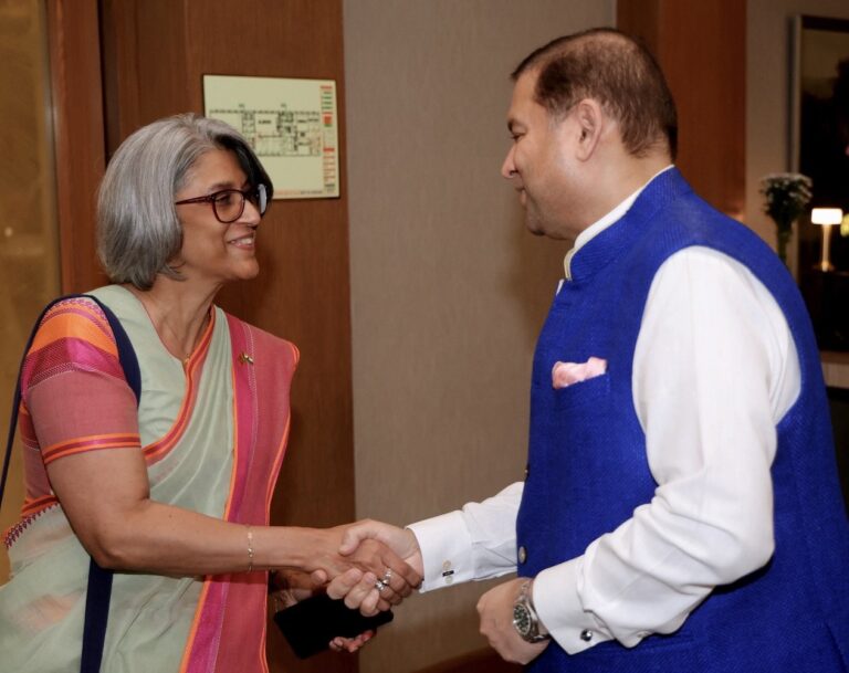 Sundeep Bhutoria with H.E. Ms. Mahishini Colonne, High Commissioner of Sri Lanka to India